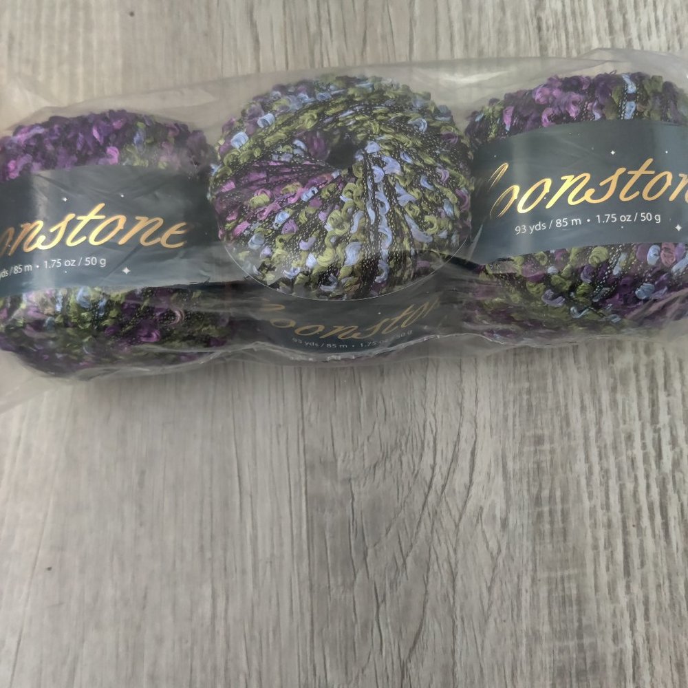 Lot of 3 Skeins Premier Ribbon Yarn - Moonstone NEW  in package